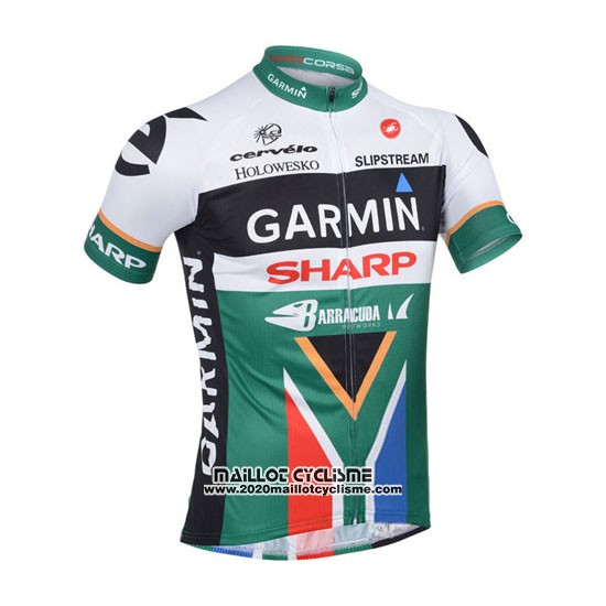 2013 Maillot Ciclismo Garmin Sharp Champion Afrique Du Sud Manches Courtes et Cuissard